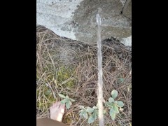 Public Outside Desperation Piss On Brick Wall