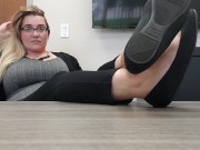 Preview 1 of Office Self Worship in Black Ballet Flats