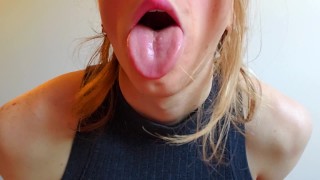 After Practicing Cocksucking The Blonde Tgirl Cums
