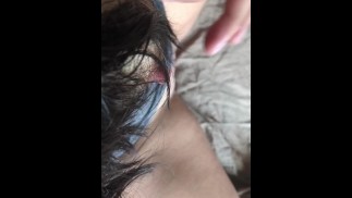 Thumbnail Squirting a little milk to play.