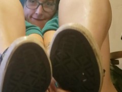 Seattle Ganja Goddess loves her Batman Converse! Shoe fetish lesbian pawg