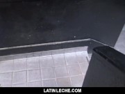 Preview 6 of LatinLeche - Sexy Latino Boy Gets Covered In Cum By Four Hung Guys