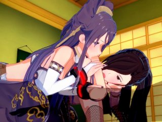 Fire Emblem Fates Kagero and Orochi are Thirsty Cumsluts
