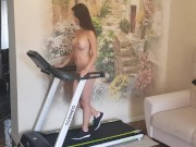 Preview 1 of Naked girl on a treadmill