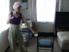 Eating My Pizza Sexy...Purple Sports Bra, Hair Towel And Sexy Seduction!