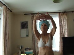 Playing & Dancing With My Hands Painted Nails RED, White Bra & Knickers...!