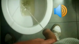 Pre cum previous a one strong male pissing