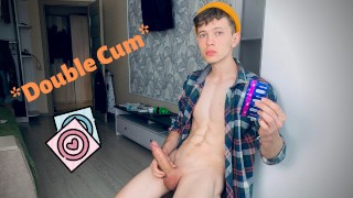 Double Cum in Diferent Condoms / Perfect Dick / Uncut /