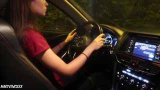 Hot girl couldn't help it when she drove the car (orgasm) - MaryVincXXX