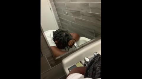 Black gallenger creampies a granny in the bathroom 