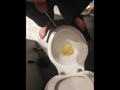 My hairy dick pissing just after jerking off
