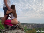 Preview 2 of Perfect fit girl fucked in anal in the canyon and gets creampie