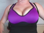 Preview 3 of Amateur Big Tits Milf Gives Hot Blowjob Sports Bra Titfuck for Huge Cumshot