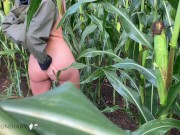 Preview 2 of German couple have fun public nature sex cornfield risk get caught raincoat