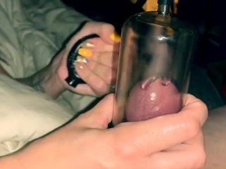  Amateur -Pumping up hubby’s fat cock and jerking him until he cums