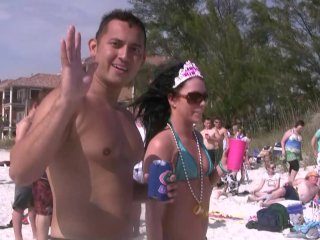 Spring Break Beach Party In St Pete With Bikinis & Flashing