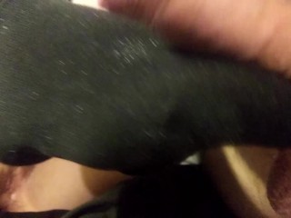 Teen Slut SchoolGirl gives FootJob Huge_Cum Load On Socks w/ watchingporn