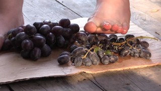 crush grapes with bare feet