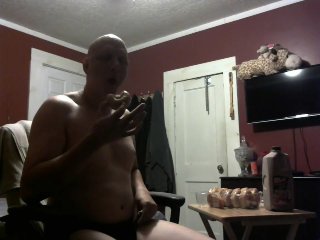 solo male, eating, weight gain, kink