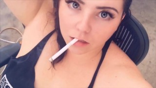 Smoking And Playing With My Big Natural Tits Are Two Of My Favorite Things To Do