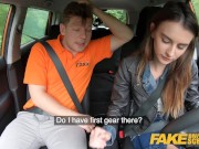 Preview 6 of Fake Driving School Cute teen brunette pussy stretched