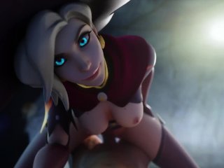 reverse cowgirl, mercy, anime, ass fuck