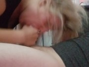 Preview 5 of Cute blond teen gives a sloppy blowjob