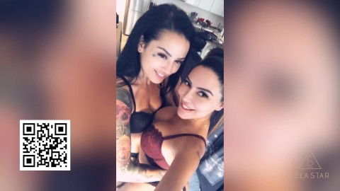 Lela star and slutty friend share cock!