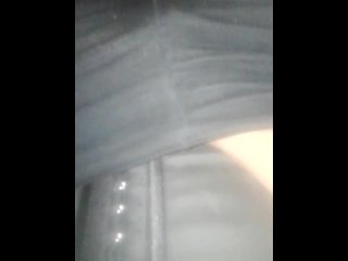 Rubbing wet pussy under pants