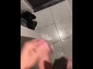  huge cumshot in the shower