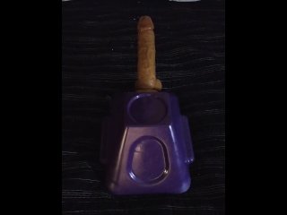 Bouncing around on a big old dildo and loving it!