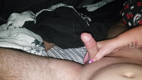 Handjob while camping after everyone goes to bed