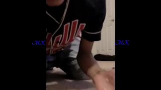 Young Bull busting a load in his hand and eats cum 