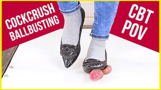POV Cruel cock balls trampling and stomping ballet flats CBT | Era