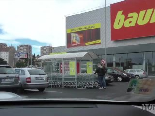 HUNT4K. Hunter pickups hot girl and her BF by the shopping center screenshot number 0