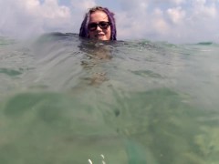 Heavily tattooed dreadlocks Anuskatzz holiday ocean tease with Lily Lu