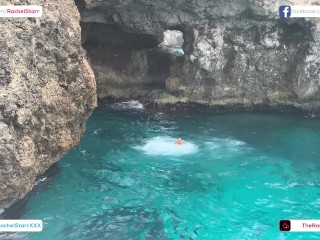 Рэйчел Старр прыгает со скалы на Ямайке