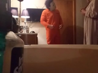 Michael Myers Convinces MILF to Give BlowJob & Sex in her Bathroom