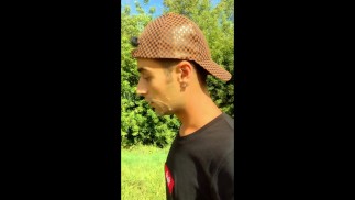 Boy walks with cum mess on face but he need to hide because someone comes