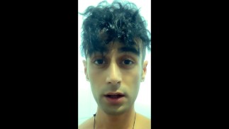 Middle east boy jerks off at the public toilet