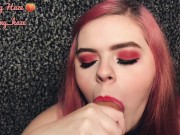 Preview 3 of Cute gives a sloppy wet blowjob to huge cock