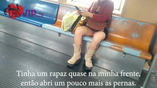 Married Woman Flaunting Herself On The CPTM Train And Inside The Rondão Supermarket