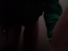 Nerdy Girl In Glasses Uses Urinal In Porta John