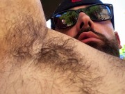 Preview 3 of Verbal Daddy's Hairy Musky Pits and Big Pumped Muscle Tits