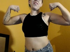 Flexing and showing off biceps for muscle pervs