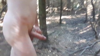 Walking in the woods and cumming