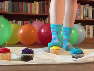 socks, cake, foot fetish, solo female