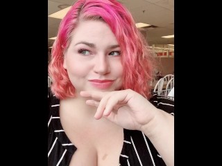 BBW Super Risky Flashing in Grocery Store Cafe