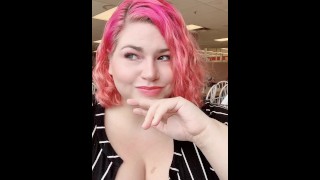 BBW Super Risky Flashing In Grocery Store Cafe