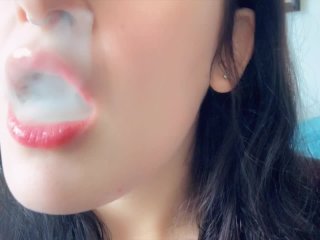 smoke fetish, solo female, smoking blunt, smoking webcam girl